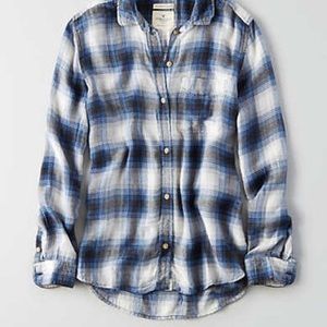 🌱 AE ahh-mazingly soft flannel blue white plaid